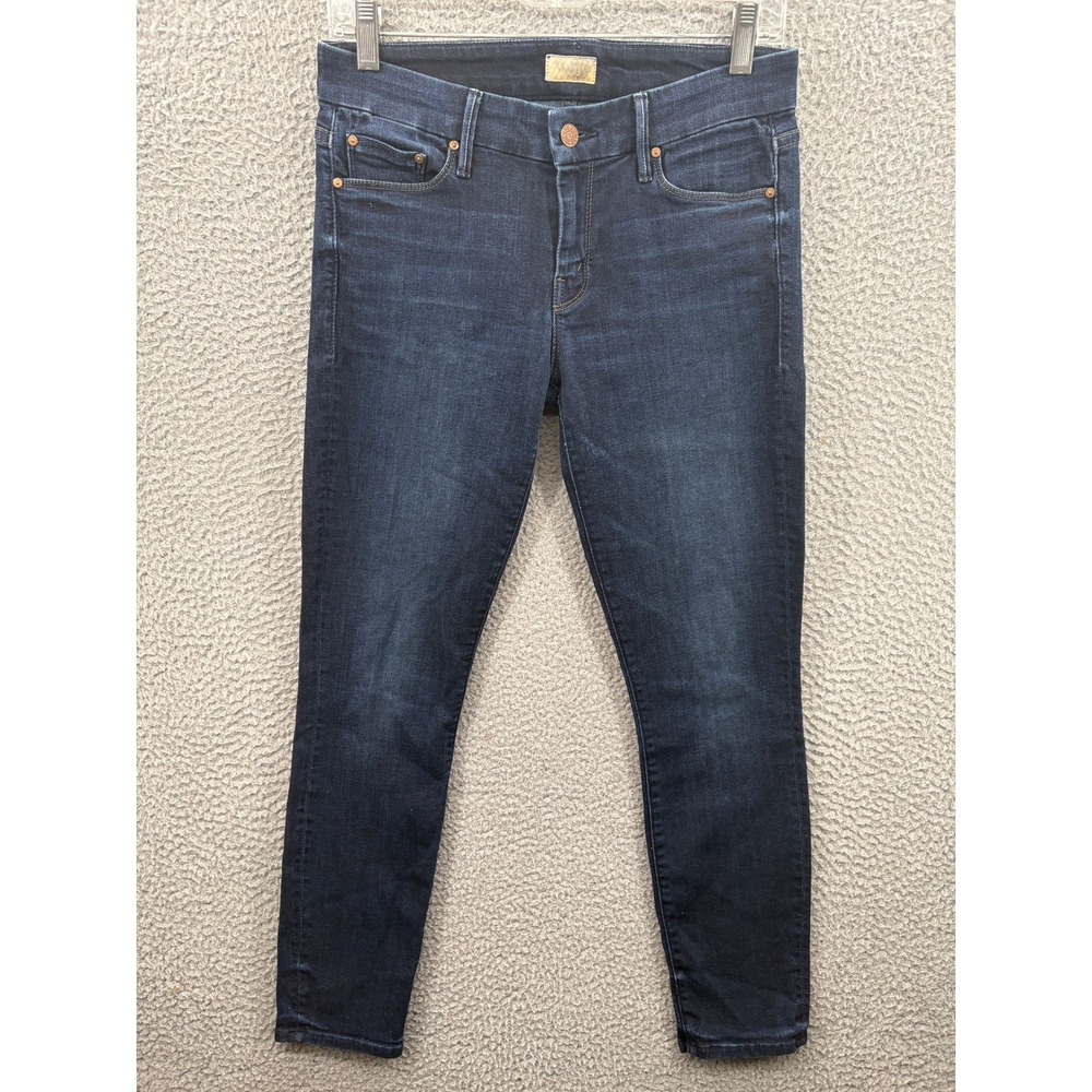 Mother The Looker Crop Jeans Women 28 Dark Blue Denim Cropped Skinny Jean 28x26